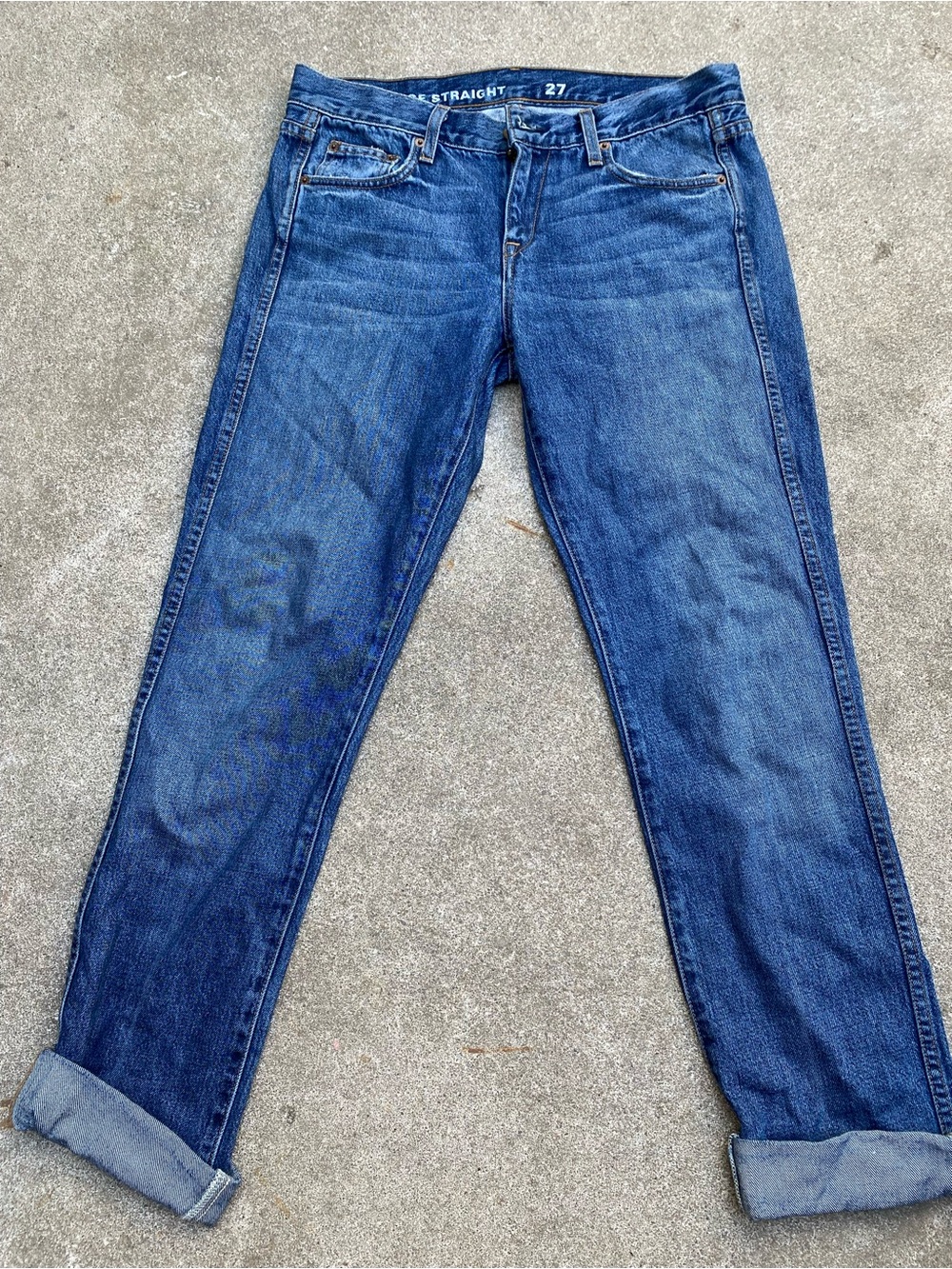 J. Crew Straight-Leg Jeans in Blue Denim